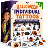 ArtCreativity Safe Halloween Tattoo Pack for Children – 144 Glow in the Dark Non-Toxic 2 Inch Designs with Worry-Free Water Activation