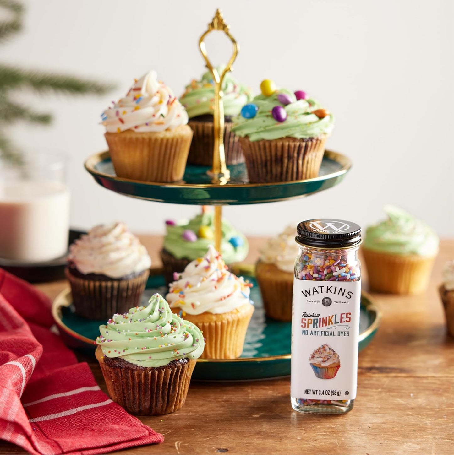 Watkins Rainbow Decorating Sprinkles – Nursery-Friendly Cookie and Cake Toppers for Kids' Birthday Baking, Dye Free