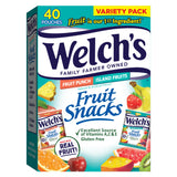 Welch's Fruit Snacks Mixed Fruit Vitamin-Fortified Pack – 40 Count 0.8 oz Single-Serve Bags with Vitamins A, C, and E for Wholesome Snacking