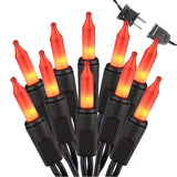 Brizled Halloween String Lights Orange – Bedroom Aesthetic Mood Lighting, 100 Mini Incandescent Bulbs on Black Wire for Spooky Dorm and Loft Vibes