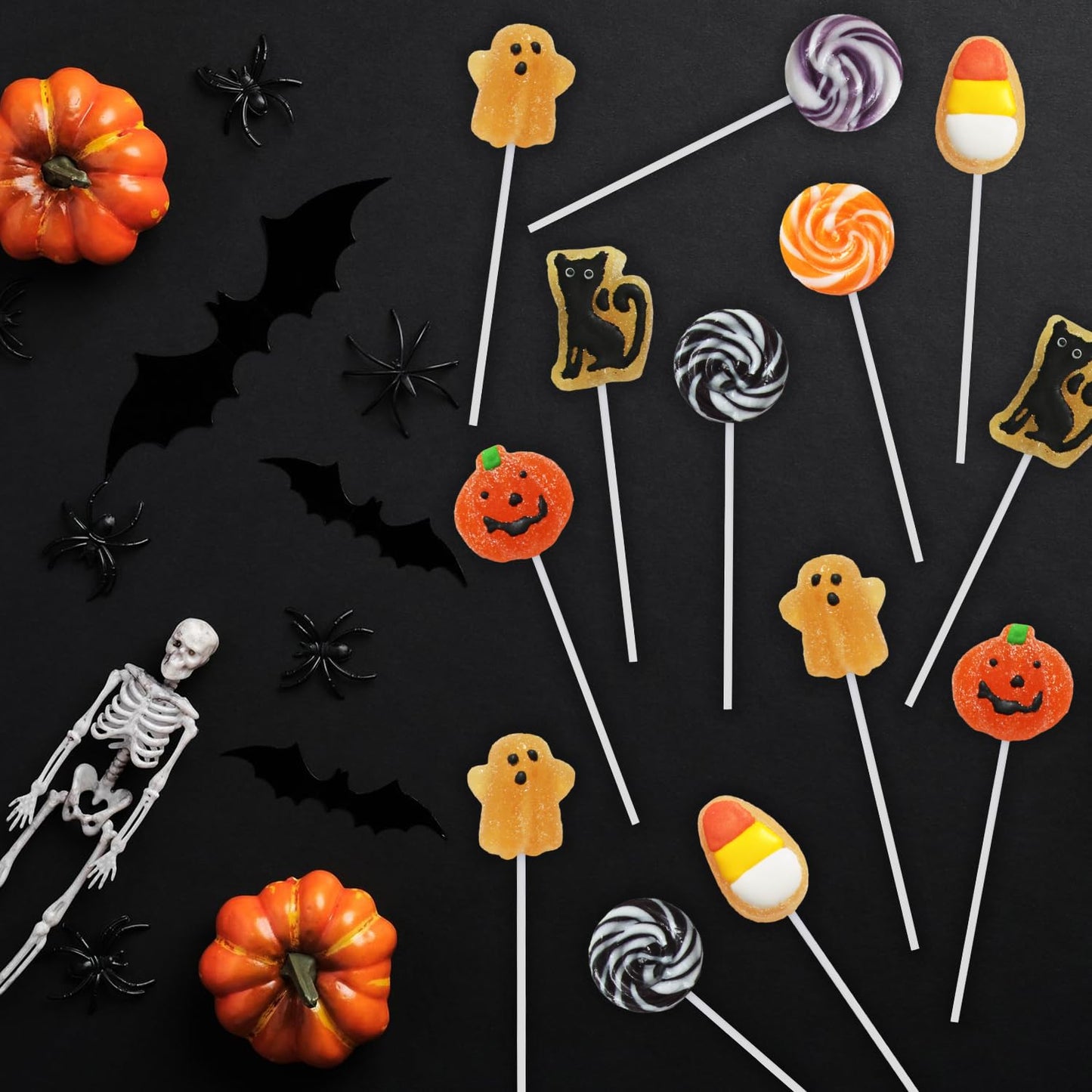 Yumzo Halloween Lollipop Suckers 24 Pack – Portable Sealed Candy for Front Porch Trick or Treat and Outdoor Fall Festival Booths