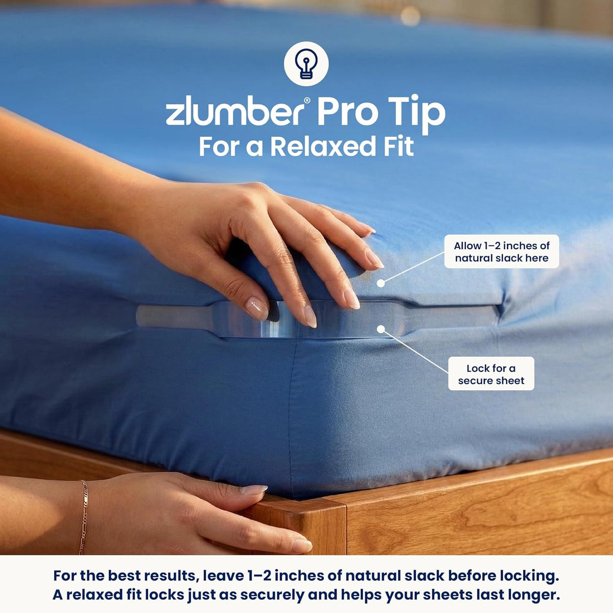 ZlumberLock Corner Sheet Locks – Better Night's Sleep Upgrade, Holds Sheets in Place Through Every Position