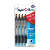 Paper Mate Profile Ballpoint Pen – Smudge-Free Quick-Drying Black Pen for Desk Workers and Planners, 8/pack