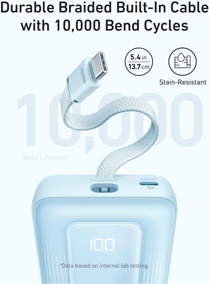 10,000mah (and 20,000mah) lithium polymer cell with up to 2 full iphone 15 charges