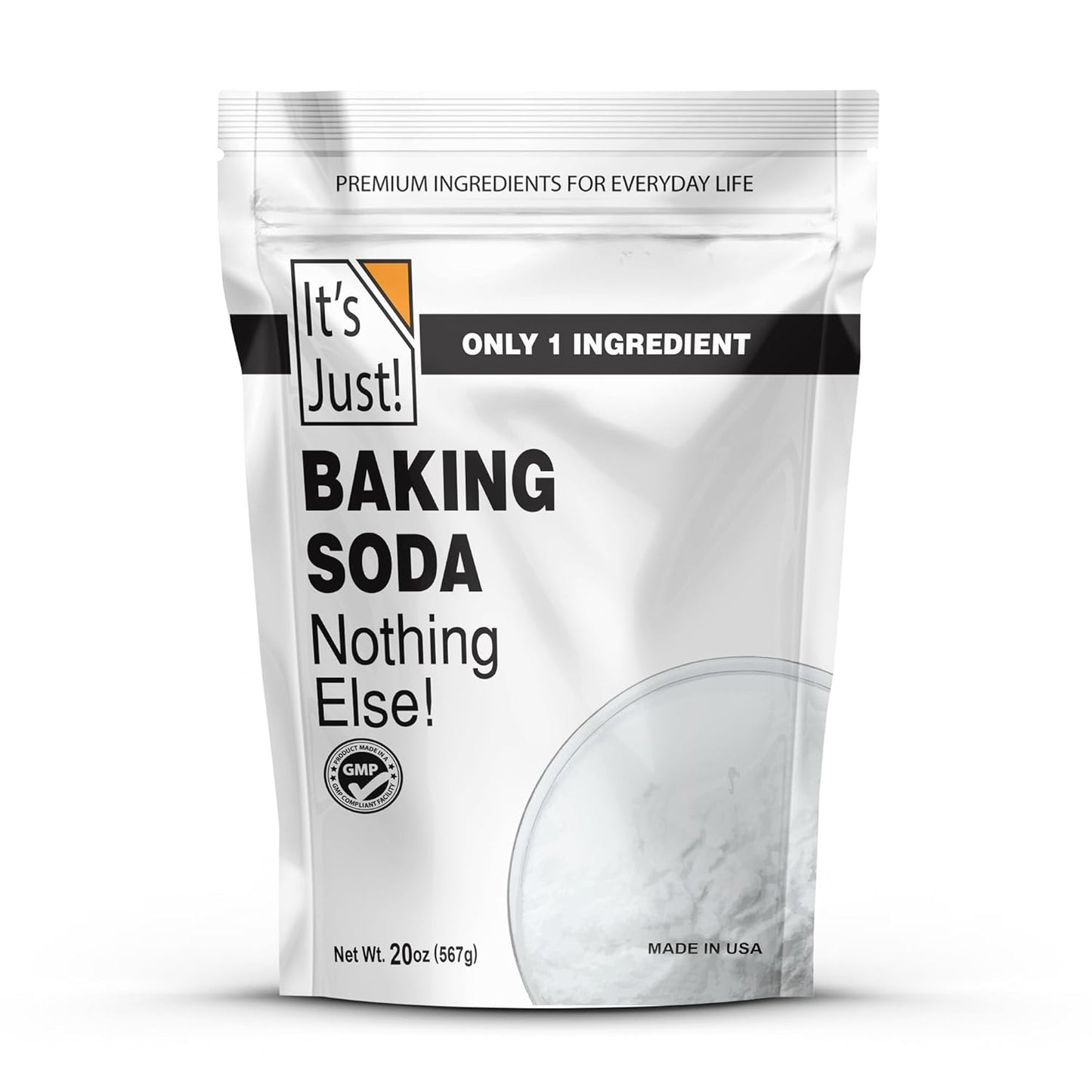 100% pure sodium bicarbonate, no additives or fillers