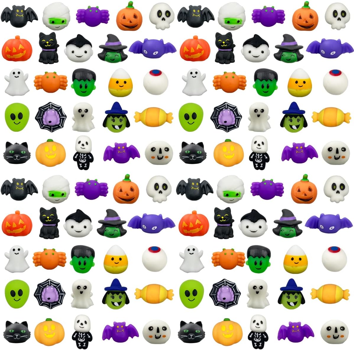 100 total pieces split across 25 halloween-themed styles (4 of each design)