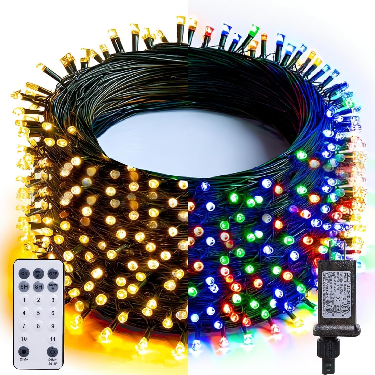 100ft string with 300 leds (also available in 200 led and 500 led variants)