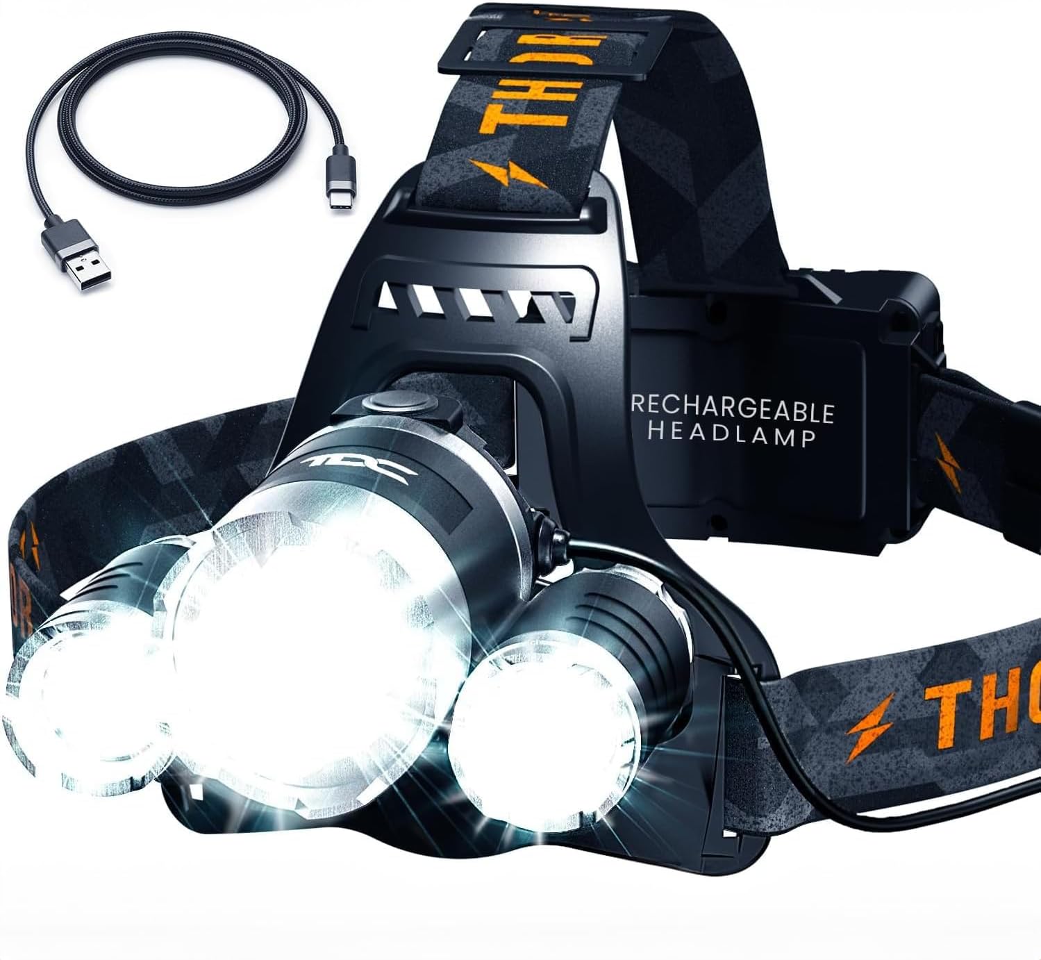 1080-lumen led with dual beams: 145° floodlight and 25° spotlight, reaching up to 1000ft