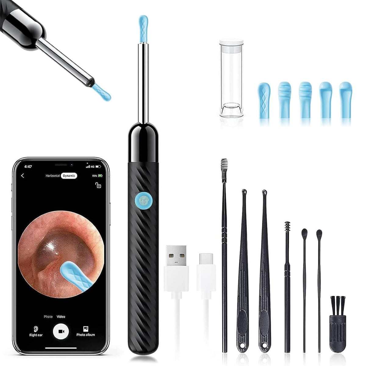 1080p hd camera with 6 led lights operating at near body temperature