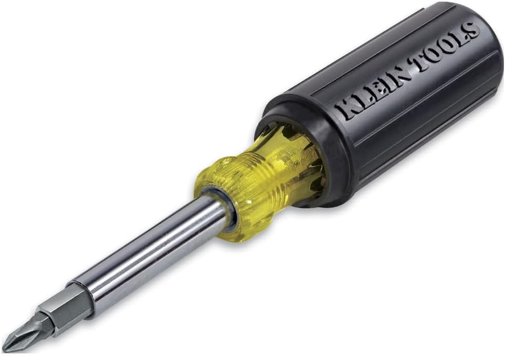 11-in-1 design combining 7 screwdriver tips and 3 nut driver sizes (3/8", 5/16", 1/4")