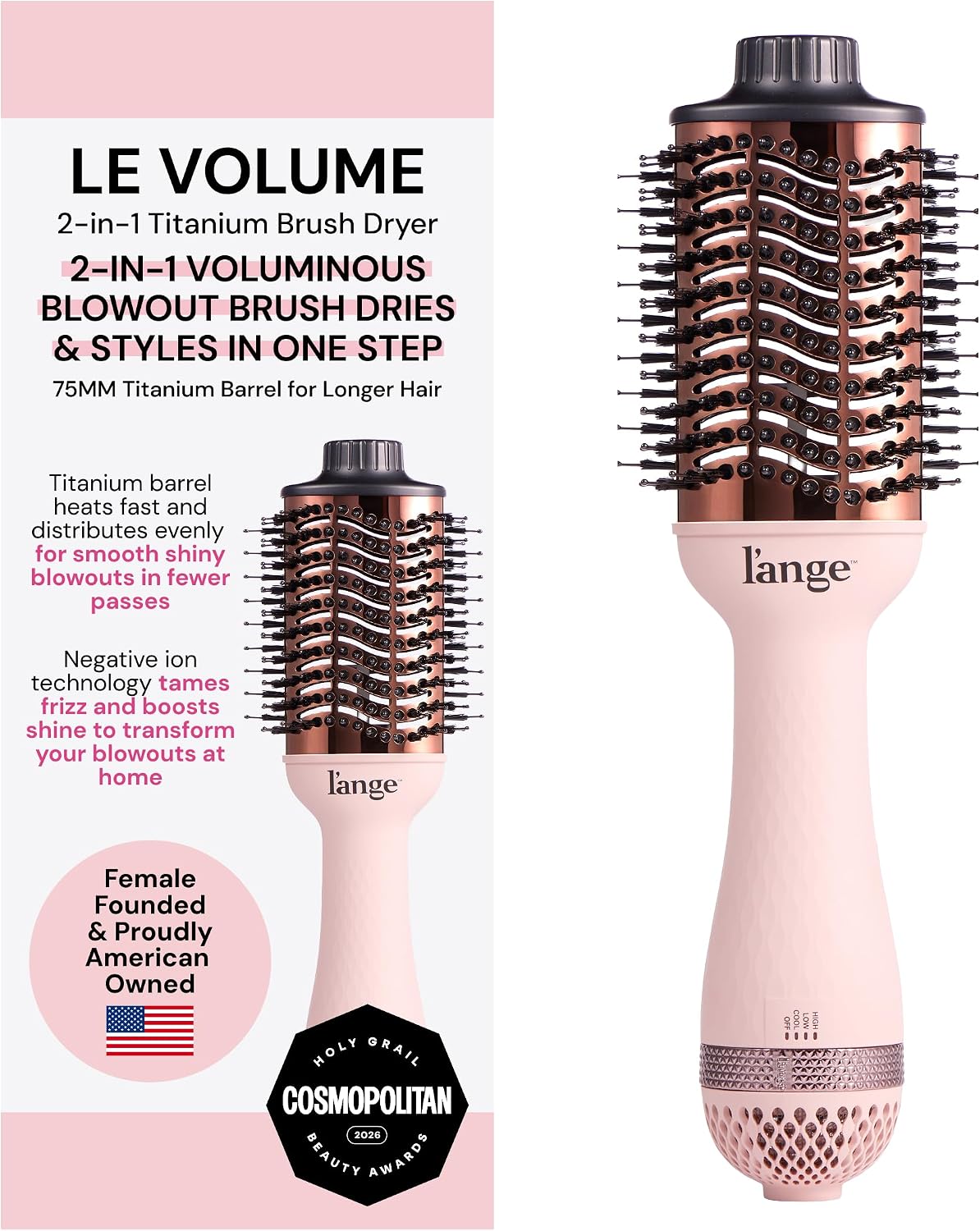 1100w ionic hot air brush that dries and styles in one pass