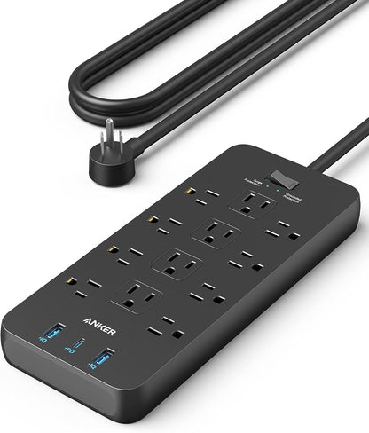 12 ac outlets with optimized spacing for bulky adapters