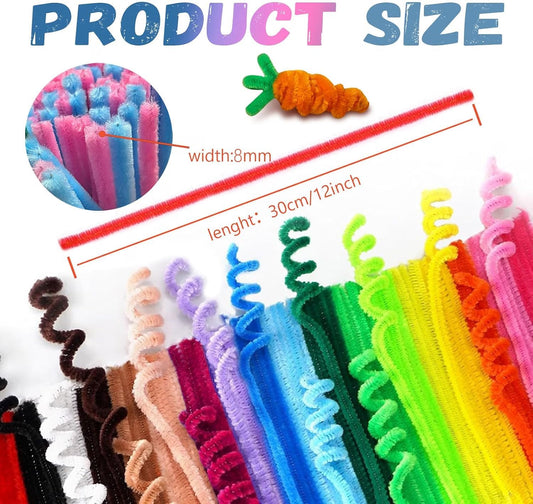 12-inch (30cm) length with 8mm diameter chenille stems
