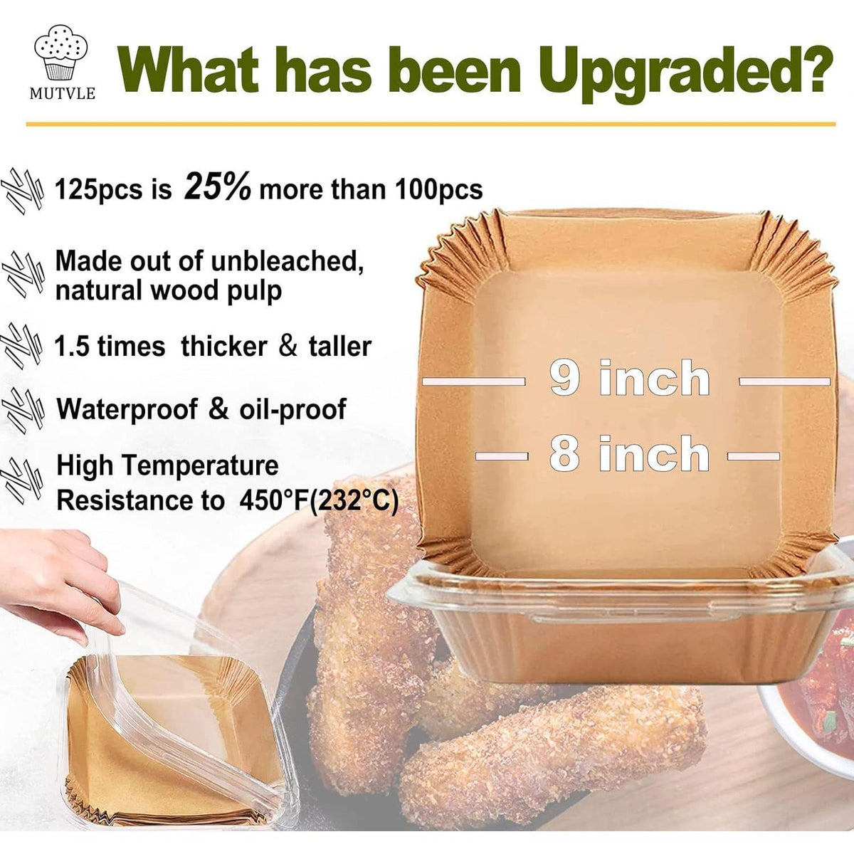 125-piece bulk count plus 10 size/shape variants (7.5"–10" round, square, rectangle, and multi-pack options)