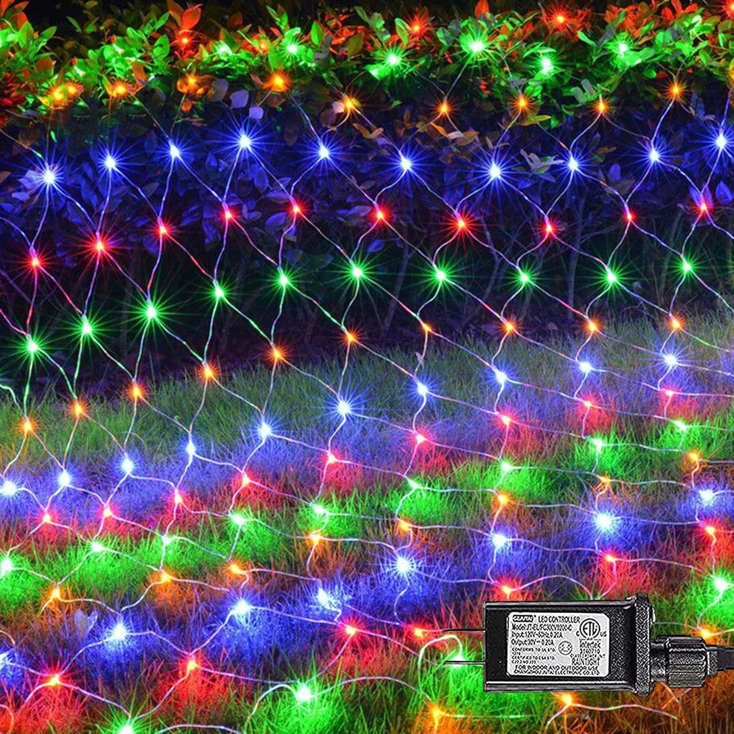 12ft x 5ft mesh net containing 360 led bulbs with 16.5ft lead cable