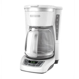 BLACK+DECKER Vortex Brewing Coffee Maker in Black or White Finish, Streamlined 12-Cup Drip Brewer for Simple Kitchens