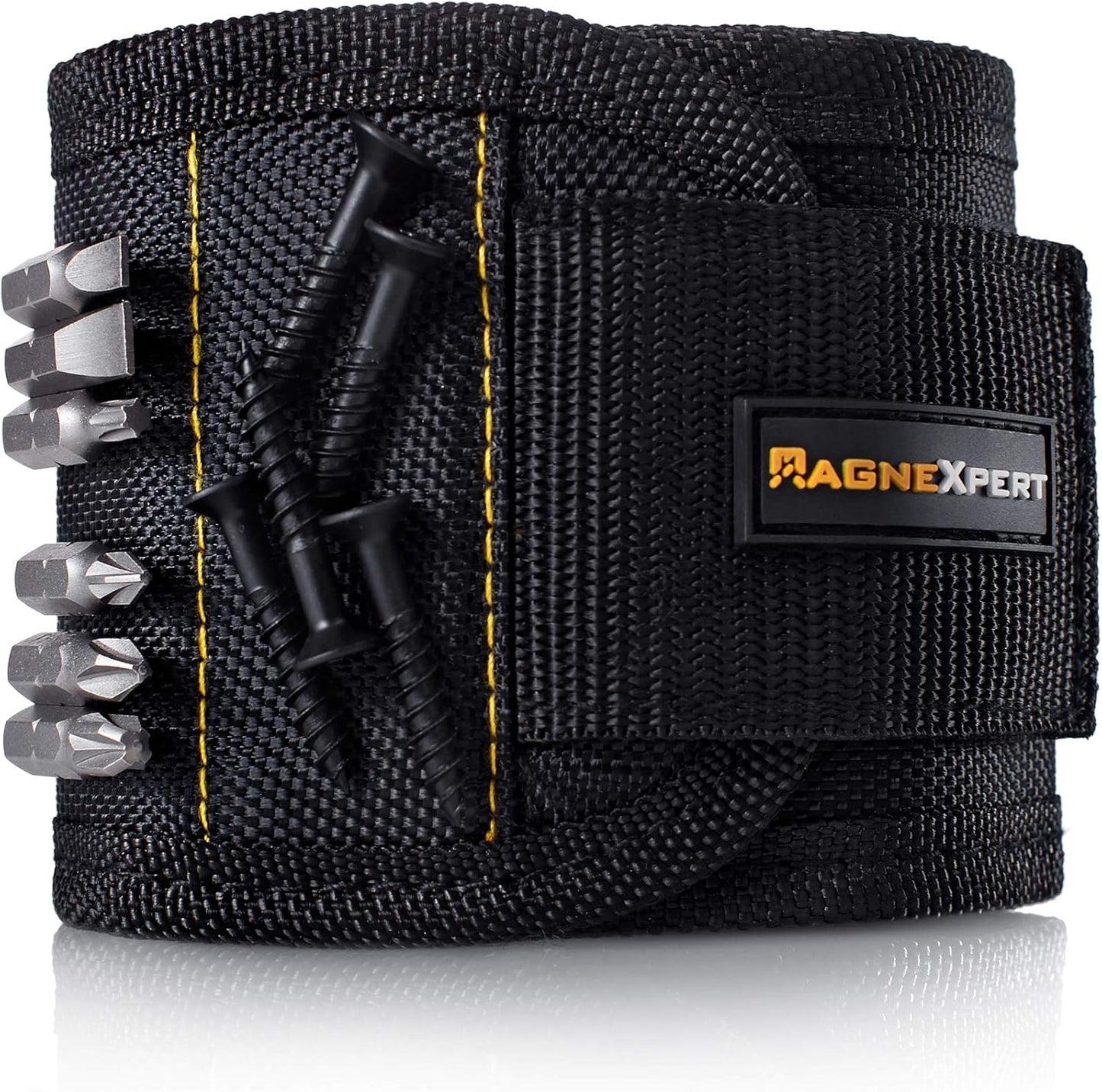 15 powerful embedded neodymium-style magnets spanning almost the entire wristband