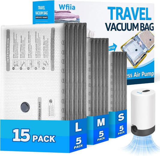 1500mah usb-rechargeable cordless pump that compresses up to 90 bags per charge