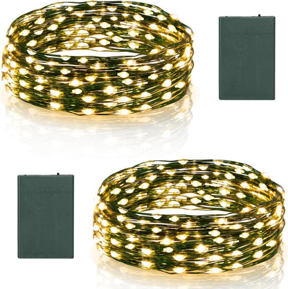 16.4 ft (5m) length with 50 micro leds per string across 2-pack (100 leds total)