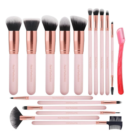 16-piece brush set plus 1 eyebrow razor