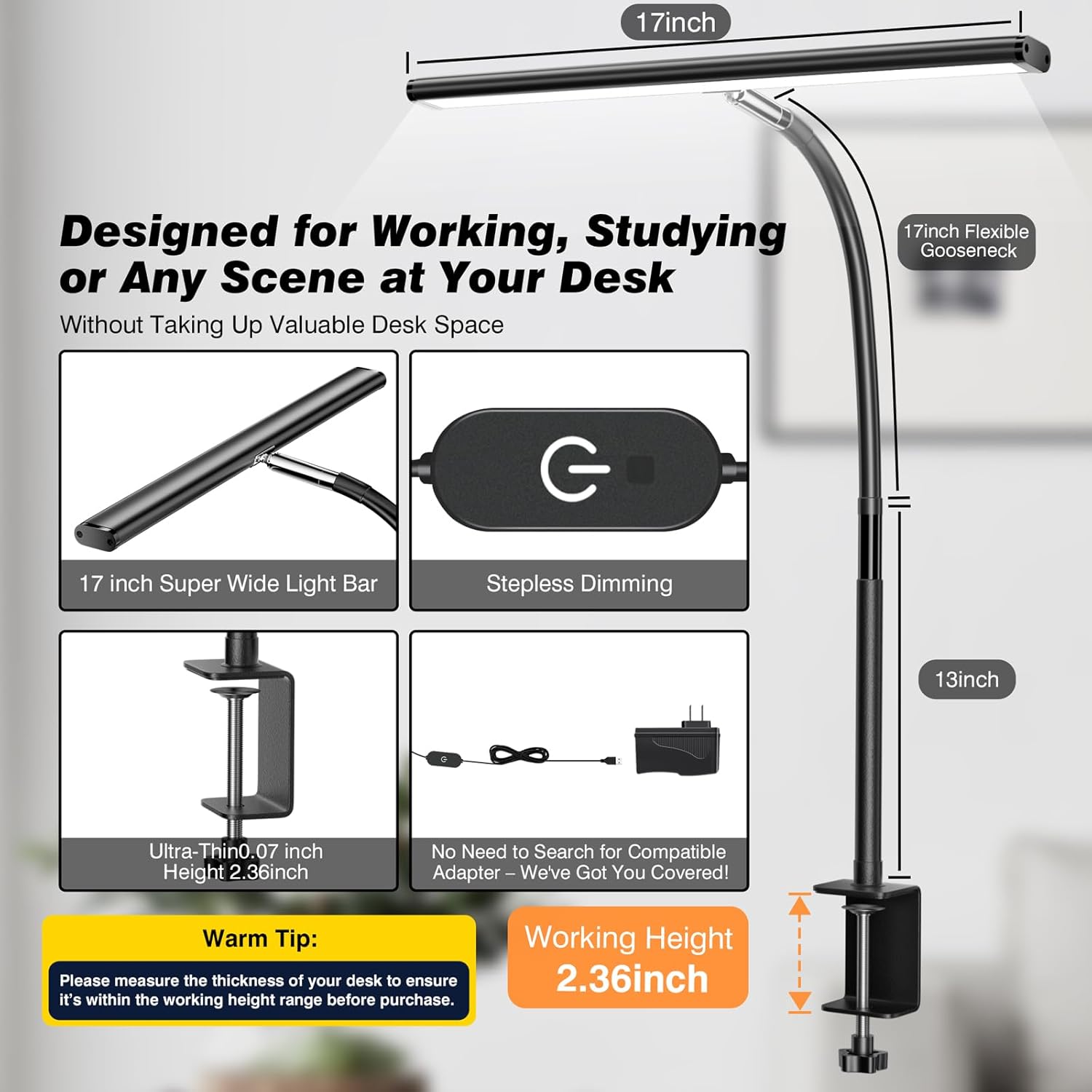 17-inch extra-wide led bar with 100 high-quality lamp beads