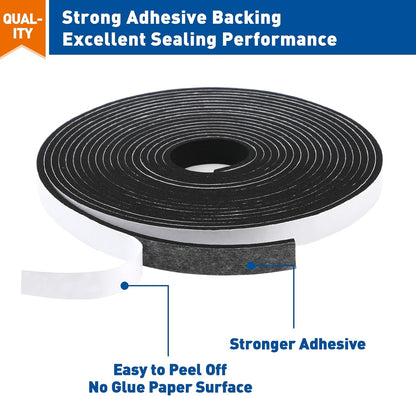 18 size variants covering widths from 1/4in to 2in, thicknesses from 1/16in to 1/2in, and lengths up to 198ft
