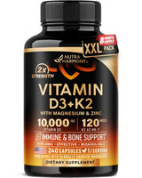 Thoughtful Wellness Gift – Vitamin D3 K2 10,000 IU MK-7 Capsule for Her, Daily Health