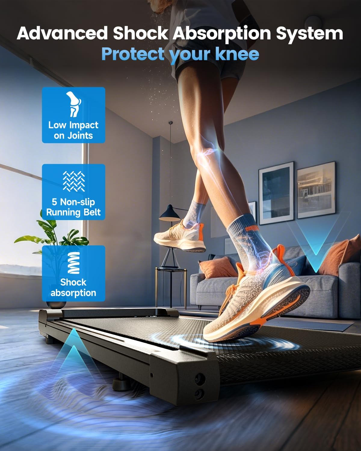 Brand Portable Walking Pad – Space-Saving Treadmill for Small Home Office Setups and Standing Desk Workstations