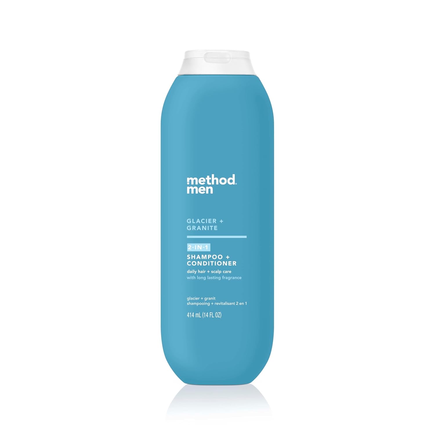2-in-1 shampoo + conditioner liquid formula that lathers quickly and rinses clean