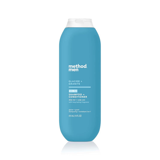 2-in-1 shampoo + conditioner liquid formula that lathers quickly and rinses clean