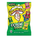 WARHEADS Extreme Sour Hard Candy Individually Wrapped 2 oz Bag for Road Trips Camping and Travel Snacking