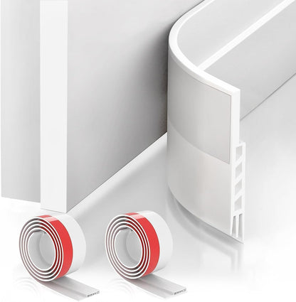 2-pack of silicone door sweep strips measuring 37" l x 1.8" w x 1.8" th
