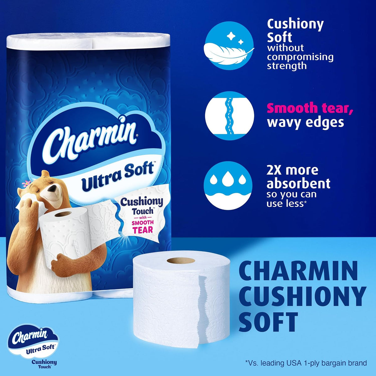 2-ply cushioned construction for softness and strength