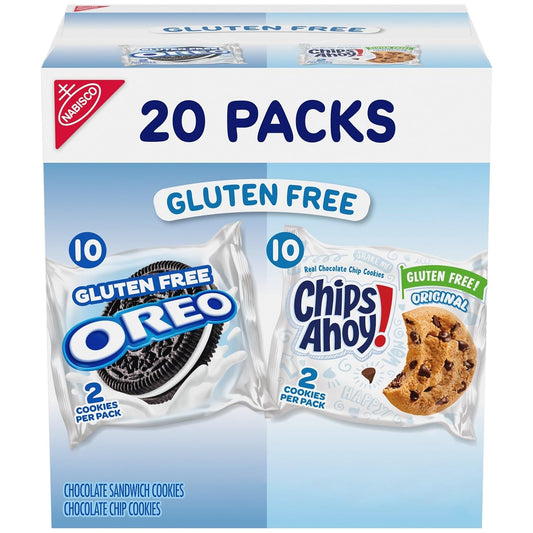 20 individually wrapped snack packs (10 oreo + 10 chips ahoy!) for grab-and-go convenience