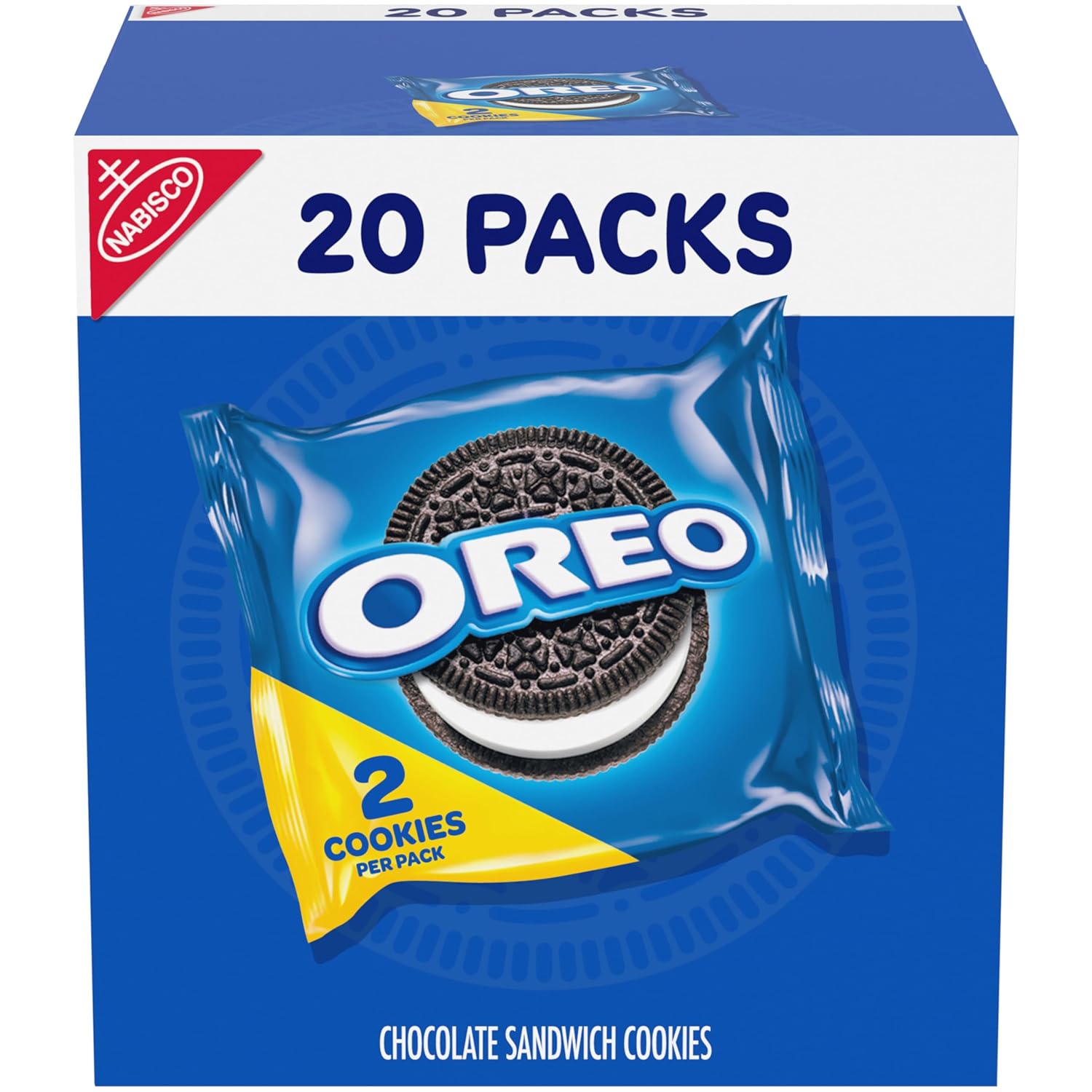 20 individually wrapped snack packs, 2 cookies each (40 cookies total)