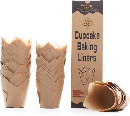 200-count unbleached tulip-shaped paper liners per pack