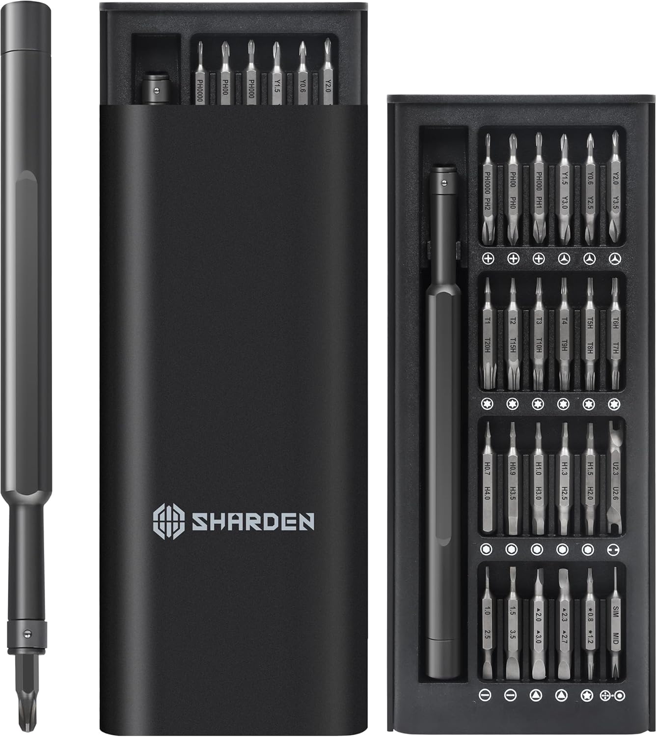 24 double-ended crv steel bits for 48 distinct driver profiles in the 49-in-1 base kit