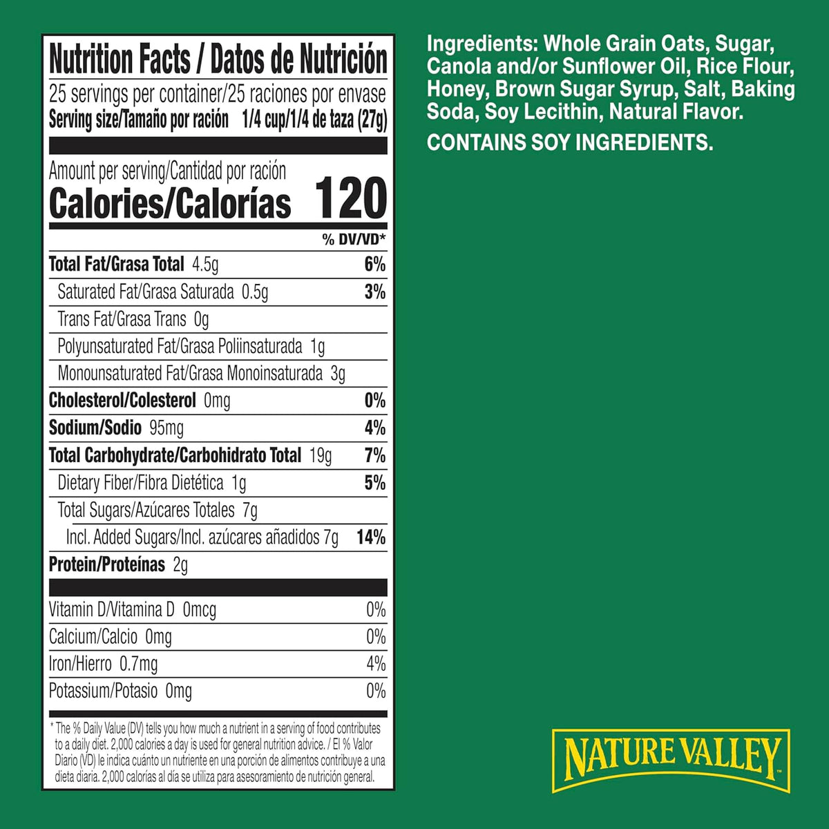 24 oz family-size resealable plastic pouch (equivalent to 32 bars of granola)