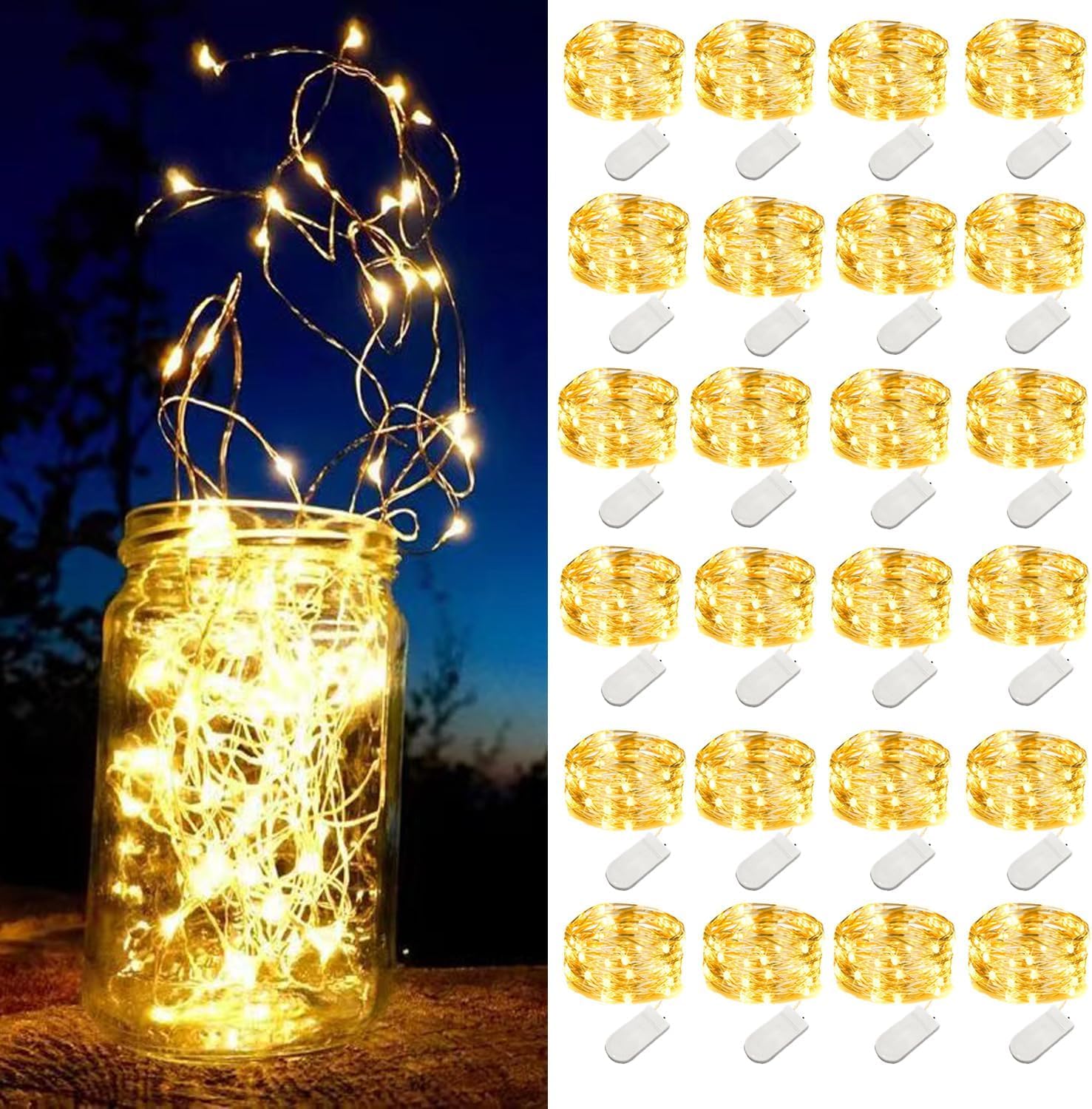 24-pack of 6.6ft strings with 20 micro leds each