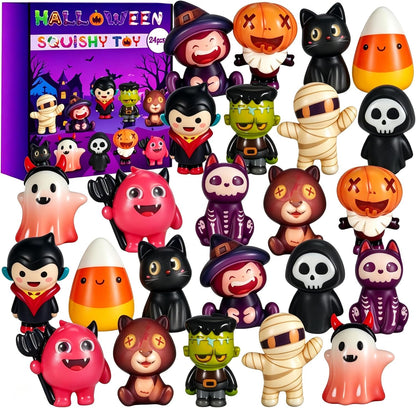 24-piece assortment with 12 unique halloween character designs (2 of each)