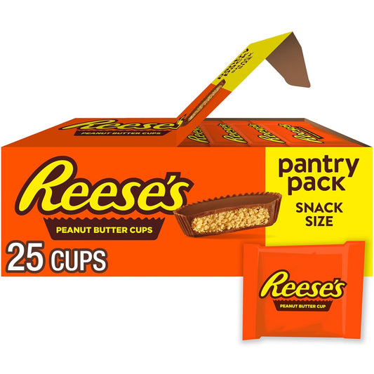 25 individually wrapped 0.55-ounce snack size peanut butter cups