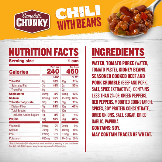 26g protein per can from beef and pork crumble