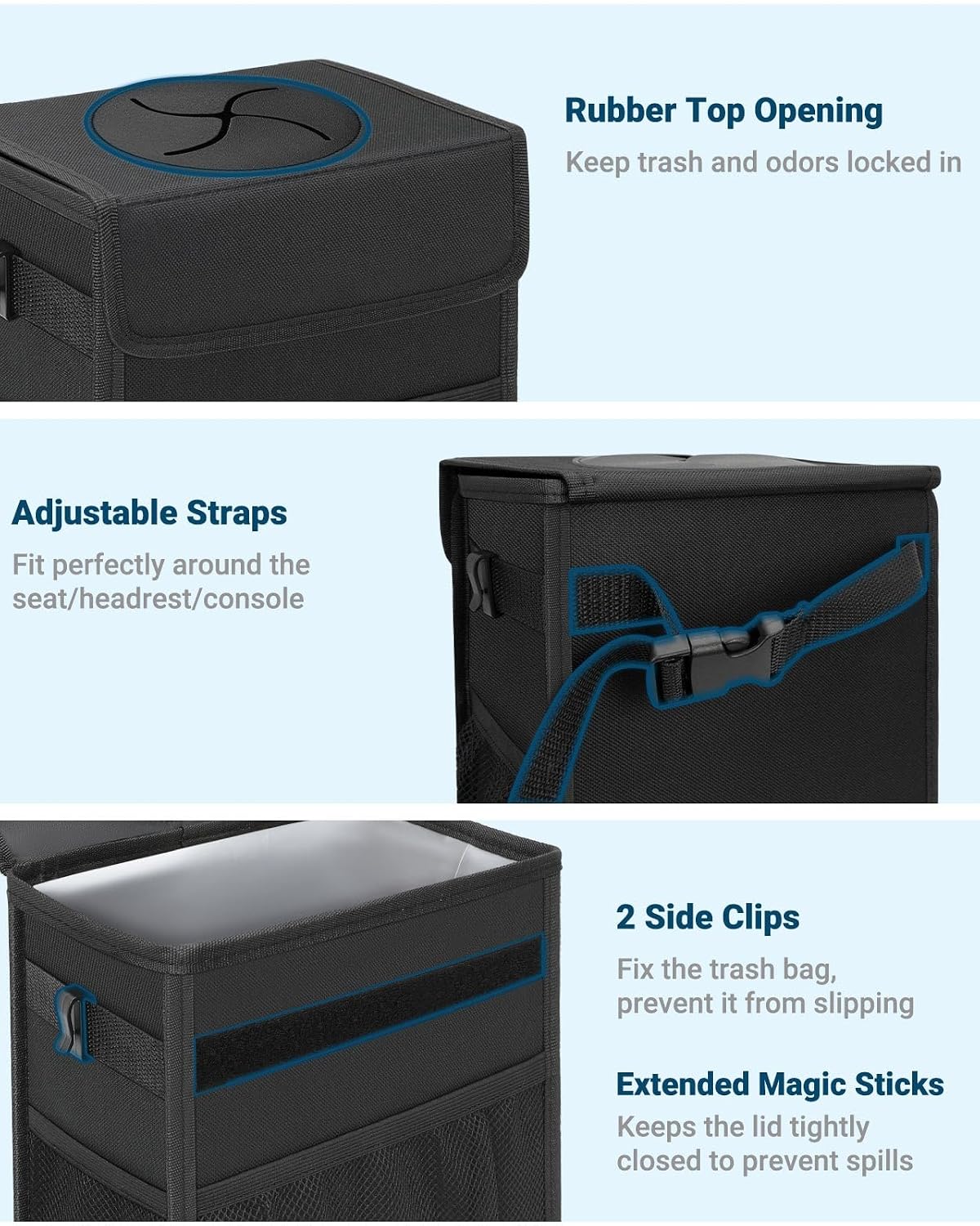 3-layer polyester fabric with leak-proof inner lining and reinforced seams