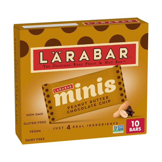 30 mini bars per pouch (15 peanut butter chocolate chip + 15 chocolate chip cookie dough)