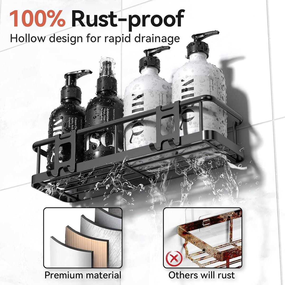 304 grade stainless steel frame with powder-coated rustproof finish