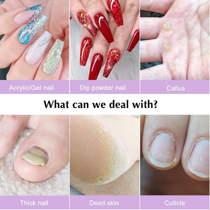 31 included sanding bands for complete nail prep and finishing