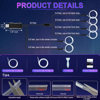 315-inch cuttable and bendable fiber optic strip with zero light loss