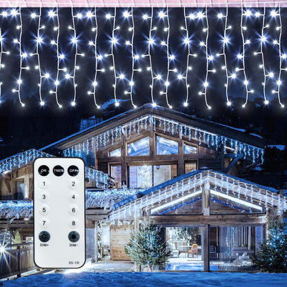 32.8ft strand with 75 drops and 400 leds spaced 0.3ft apart for high-density coverage
