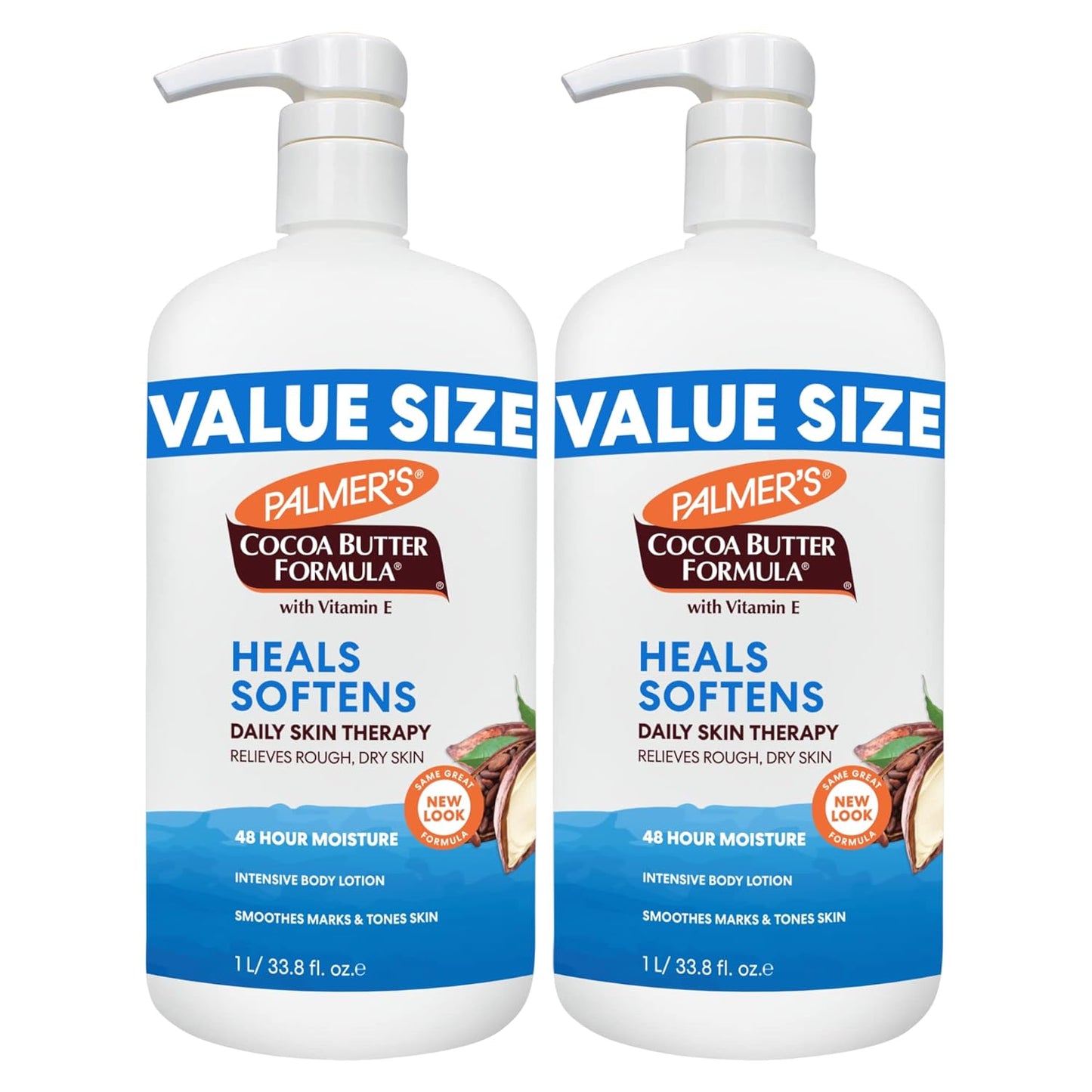 33.8 fl oz pump bottle (with a 67.6 fl oz mega-pack variation available) for high-volume, family-size dispensing