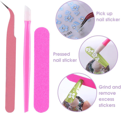 3D Holiday Nail Art Stickers 30 Sheets – Festive Self-Adhesive Manicure Decor for Living Room Couch and Bedroom Vanity Styling Moments